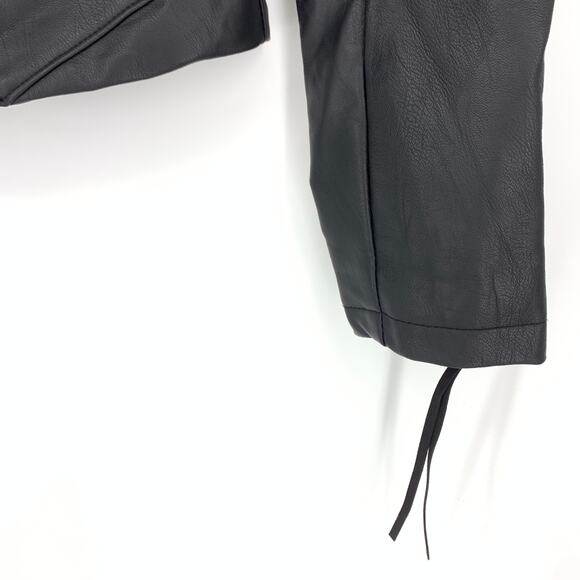 Blanknyc Women's Large Black Motorcycle Jacket Faux Leather Stitch Details - Picture 5 of 8